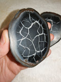 Natural Septarian Dragon Egg PAIR #2 | Complete Matching Pair | Polished Calcite Interior | 250g
