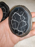 Natural Septarian Dragon Egg PAIR #2 | Complete Matching Pair | Polished Calcite Interior | 250g