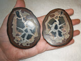 Natural Septarian Dragon Egg PAIR #4 | Complete Matching Pair | Polished Calcite Interior | 250g