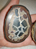 Natural Septarian Dragon Egg PAIR #4 | Complete Matching Pair | Polished Calcite Interior | 250g