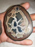 Natural Septarian Dragon Egg PAIR #4 | Complete Matching Pair | Polished Calcite Interior | 250g