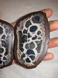 Natural Septarian Dragon Egg PAIR #5 | Complete Matching Pair | Polished Calcite Interior | 250g