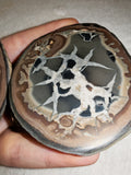 Natural Septarian Dragon Egg PAIR #6 | Complete Matching Pair | Polished Calcite Interior | 250g