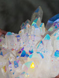 172g Angel Aura Quartz Crystal Cluster – Large Rainbow Iridescent Druzy Display Specimen - Piece #3