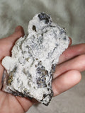 246g Natural Pyrite & Quartz Crystal Cluster – Metallic Cubic Pyrite Mineral Specimen