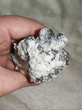 246g Natural Pyrite & Quartz Crystal Cluster – Metallic Cubic Pyrite Mineral Specimen