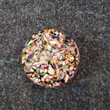 Vintage Millefiori Art Glass Paperweight Large Quarters Design Handcrafted 470g