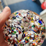 Vintage Millefiori Art Glass Paperweight Large Quarters Design Handcrafted 470g
