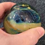 Signed Mdina Malta 'Sea & Sand' Art Glass Paperweight Vintage Studio Glass 585g