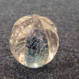 Vintage Clear Controlled Bubble Art Glass Paperweight Bullicante Optic Ribbed Design 670g