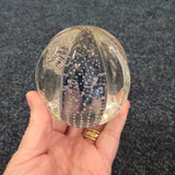 Vintage Clear Controlled Bubble Art Glass Paperweight Bullicante Optic Ribbed Design 670g