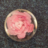 Vintage Pink Rose Lampwork Art Glass Paperweight Hand Blown Floral Glass Ornament 585g