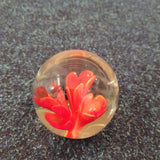 Vintage Hand Blown Art Glass Paperweight Red Lampwork Flower Glass Ornament 475g