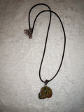 Unakite Skull Pendant Necklace | Genuine Carved Crystal Skull | Natural Green & Pink Gemstone | #116