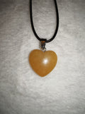 Yellow Aventurine Heart Pendant Necklace | Genuine Natural Crystal Heart | Honey Yellow Gemstone | #117