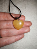 Yellow Aventurine Heart Pendant Necklace | Genuine Natural Crystal Heart | Honey Yellow Gemstone | #117