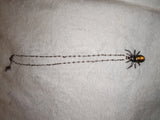 Tiger's Eye Spider Pendant Necklace | Genuine Natural Crystal Spider | Golden Chatoyant Gemstone | #118