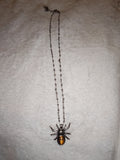 Tiger's Eye Spider Pendant Necklace | Genuine Natural Crystal Spider | Golden Chatoyant Gemstone | #118