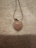 Rose Quartz Heart Pendant Necklace | Genuine Natural Crystal Heart | Love Stone Gemstone | #119