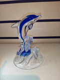 Vintage Cristal d'Arques France 24% Lead Crystal Blue Dolphin Figurine