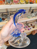 Vintage Cristal d'Arques France 24% Lead Crystal Blue Dolphin Figurine