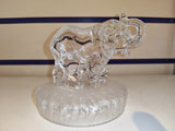 Vintage RCR Royal Crystal Rock Italy Lead Crystal Elephant & Calf Figurine Ornament