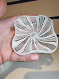 Vintage Venetian Latticino Art Glass Pin Dish | Hand Blown White Filigree Trinket Bowl