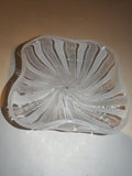 Vintage Venetian Latticino Art Glass Pin Dish | Hand Blown White Filigree Trinket Bowl