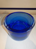 Vintage Cobalt Blue Heavy Art Glass Bowl | Thick Cased Glass | Seguso Style | 9.5cm