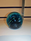 Signed Mdina Glass Blue & Green Art Glass Paperweight #1 | Maltese Studio Glass | 480g