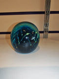 Signed Mdina Glass Blue & Green Art Glass Paperweight #1 | Maltese Studio Glass | 480g