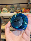 Signed Mdina Glass Blue & Green Art Glass Paperweight #1 | Maltese Studio Glass | 480g