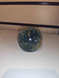 Signed Mdina Glass Blue & Ochre Art Glass Paperweight #3 | Maltese Studio Glass | 390g