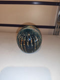 Signed Mdina Glass Blue & Amber Art Glass Paperweight #4 | Maltese Studio Glass | 405g