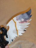 Polychrome Jasper Crystal Wings 372g Angel Bat Wing Set Devil Embrace Stand
