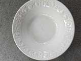 4 Vintage Franco Giorgi Quadrifoglio White Embossed Fruit Pasta Soup Bowl Italy