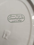 6 Vintage Franco Giorgi Quadrifoglio White Embossed Fruit 14in Serving Platter Italy