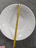 4 Vintage Franco Giorgi Quadrifoglio White Embossed Fruit Pasta Soup Bowl Italy
