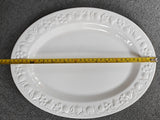 6 Vintage Franco Giorgi Quadrifoglio White Embossed Fruit 14in Serving Platter Italy