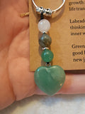 Green Aventurine Labradorite Moonstone New Beginnings Gemstone Heart Keyring