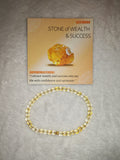 Citrine 4mm Gemstone Bead Stretch Bracelet with Meaning Card