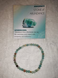 Amazonite 4mm Gemstone Bead Stretch Bracelet with Meaning Card