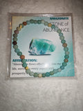 Amazonite 4mm Gemstone Bead Stretch Bracelet with Meaning Card