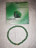 Green Aventurine 4mm Gemstone Bead Stretch Bracelet with Meaning Card