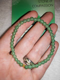 Green Aventurine 4mm Gemstone Bead Stretch Bracelet with Meaning Card