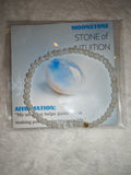 Moonstone 4mm Gemstone Bead Stretch Bracelet with Meaning Card