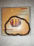 Tiger Eye 4mm Gemstone Bead Stretch Bracelet with Meaning Card
