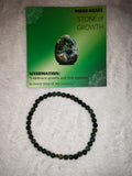 Moss Agate 4mm Gemstone Bead Stretch Bracelet with Meaning Card
