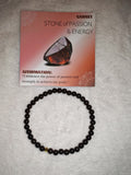 Garnet 4mm Gemstone Bead Stretch Bracelet with Meaning Card