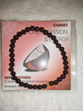 Garnet 4mm Gemstone Bead Stretch Bracelet with Meaning Card